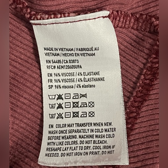 Dusty rose ribbed top - American Eagle Outfitters - Picture 6 of 6